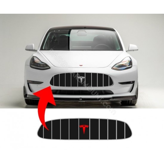 Tesla Model 3 Model Y bumper grille decal (Maserati Style)