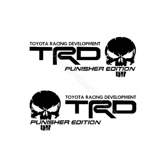 2pcs TRD Punisher bedside Decals (Toyota)