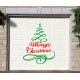 Merry Christmas sign and tree garage door decal - V11