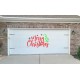Merry Christmas sign, tree, flakes garage door decal - V5
