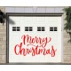 Merry Christmas sign, tree, flakes garage door decal - V8