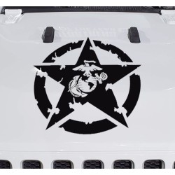USMC Hood Star vinyl decal