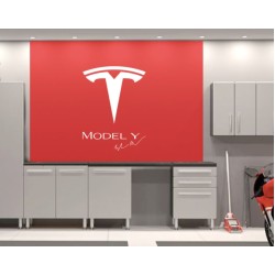 Tesla Model Y logo Garage Wall decal - v3