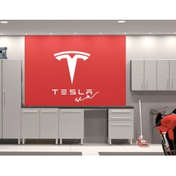 TESLA logo Garage Wall decal sign - v2